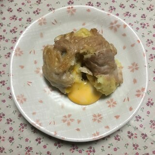 さつまいもと豚小間のとろ〜りチーズのオーブン焼